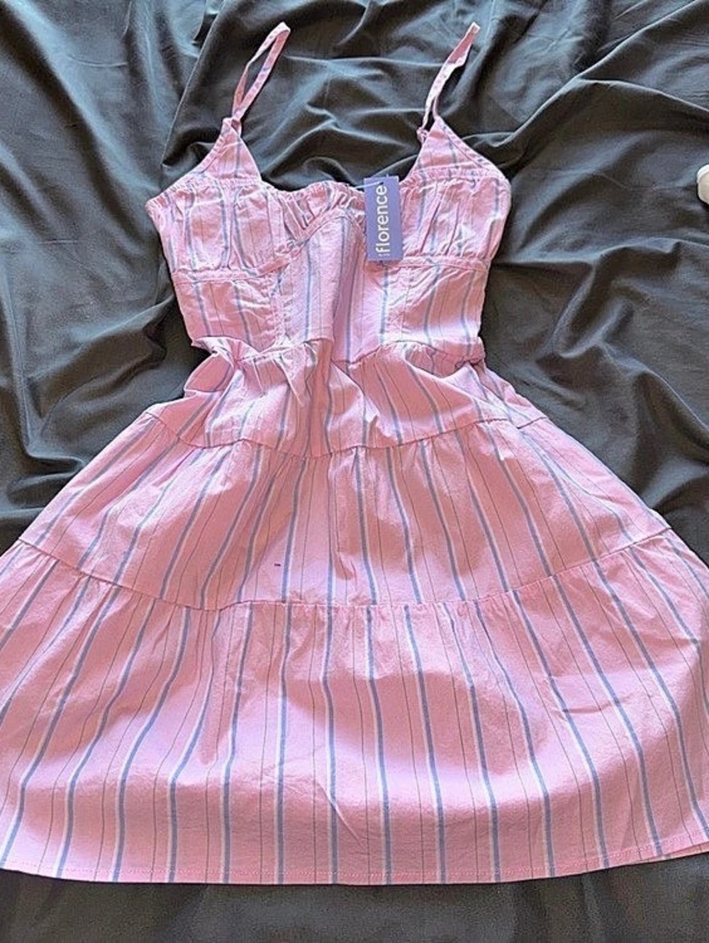 florence by bills Striped Mini Dress in Pink & Blue Size X - Small NWT